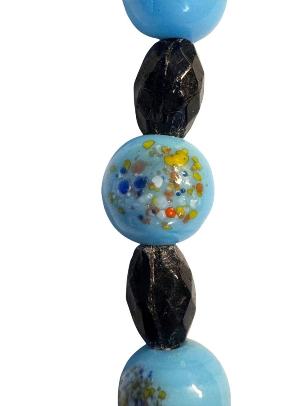 Vintage Lampwork Art Glass Frit Bead Necklace Earrings Czech Glass 24" Set - Picture 3 of 7